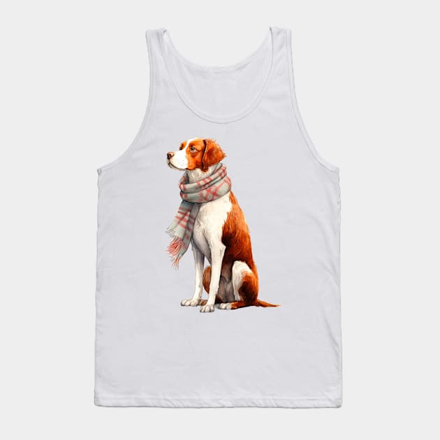 Brittany winter dog Tank Top by piscoletters